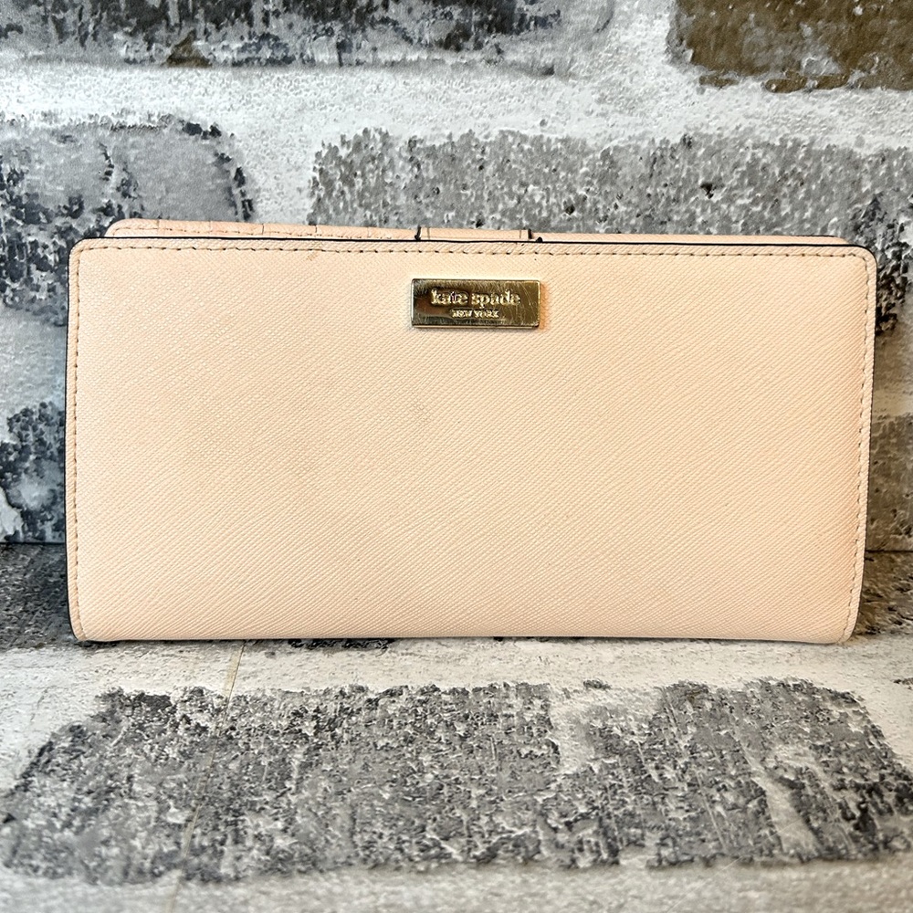 Kate Spade Stacy Newbury Lane Bifold Saffiano Leather Wallet posypink